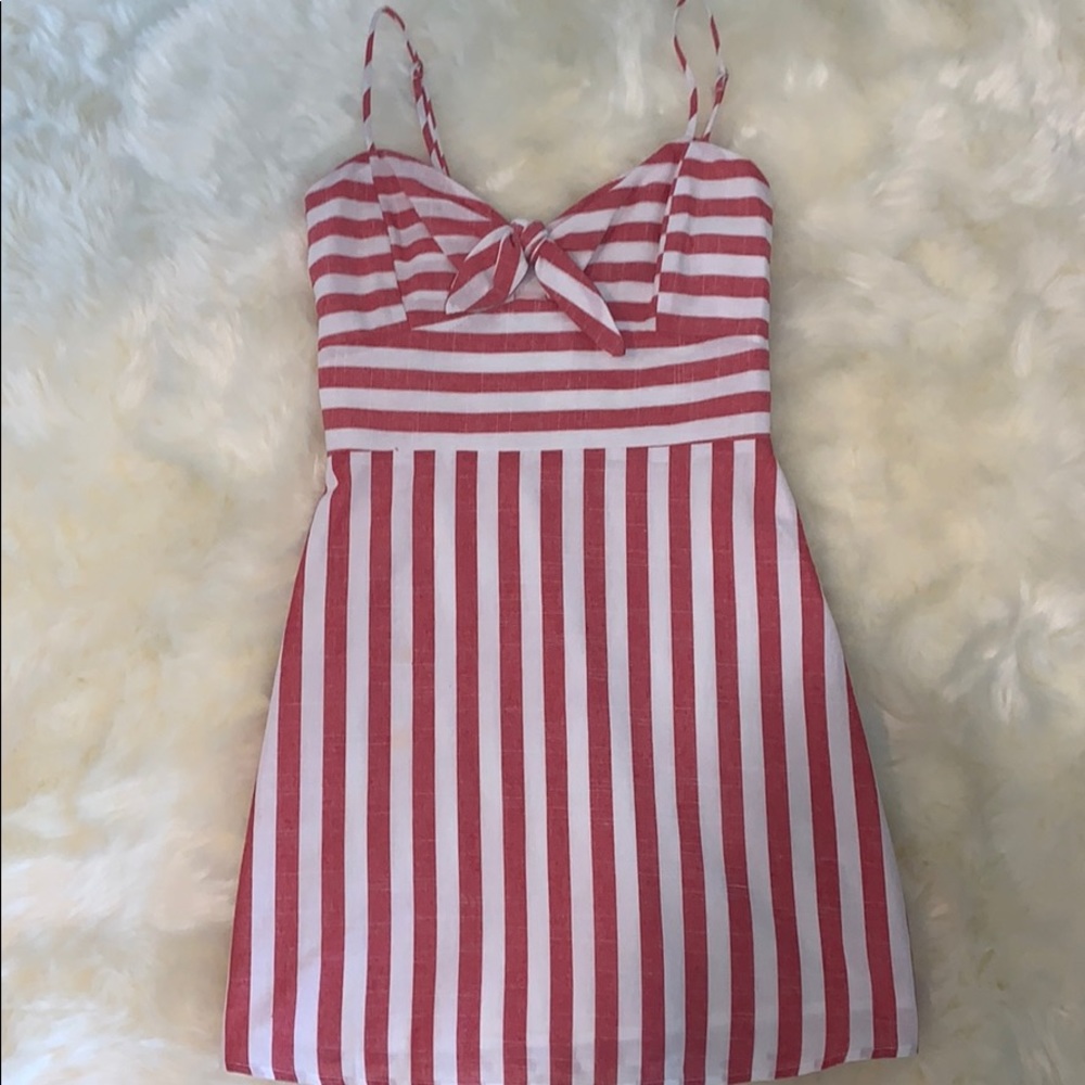 red stripped dress